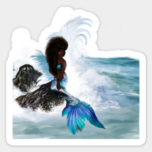 African Woman, Mermaid, Afro Black Girl Magic Sticker
