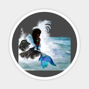 African Woman, Mermaid, Afro Black Girl Magic Magnet