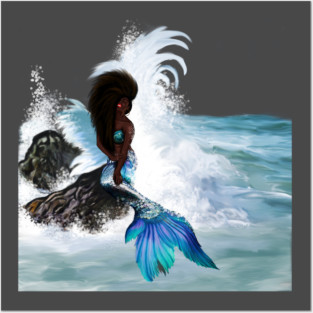 African Woman, Mermaid, Afro Black Girl Magic Posters and Art