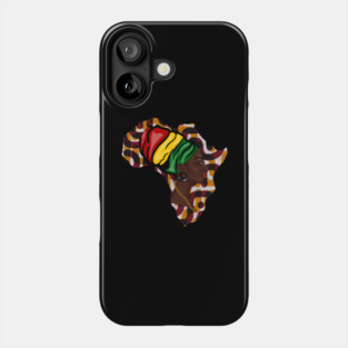 Africa Map, African Woman, Rasta Colors Phone Case