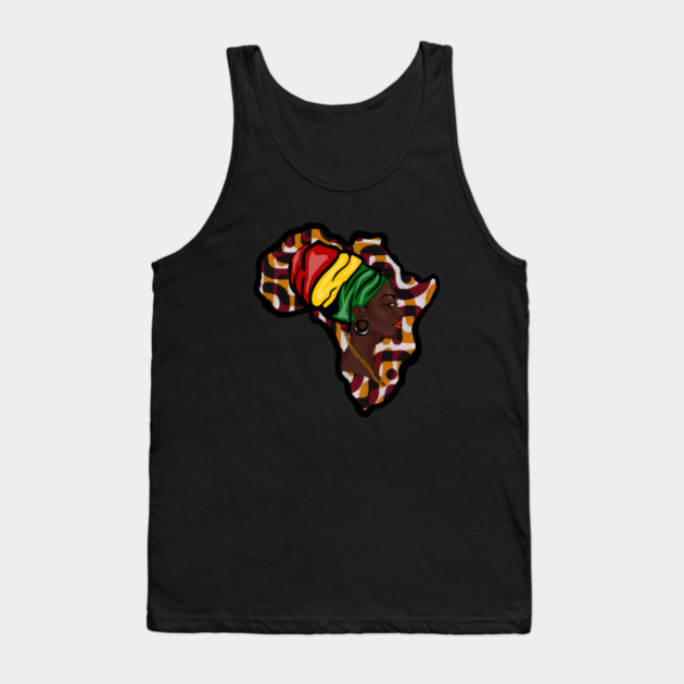 Africa Map, African Woman, Rasta Colors Tank Top by logiamerch