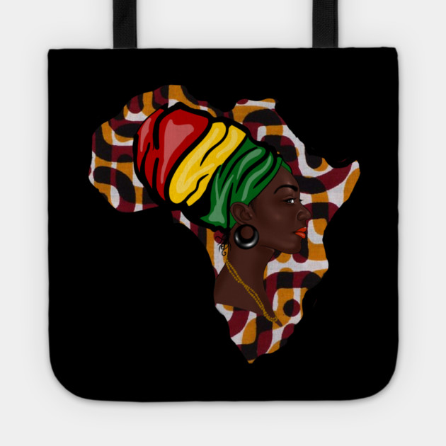 Africa Map, African Woman, Rasta Colors Tote by logiamerch