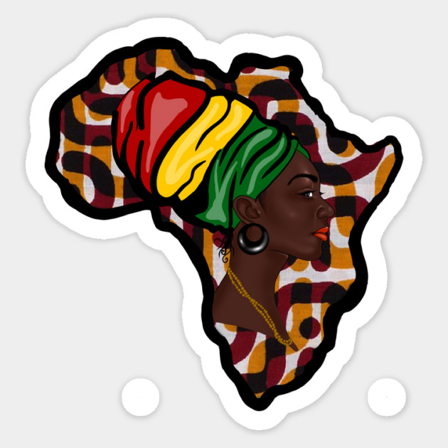 Africa Map, African Woman, Rasta Colors Sticker by logiamerch