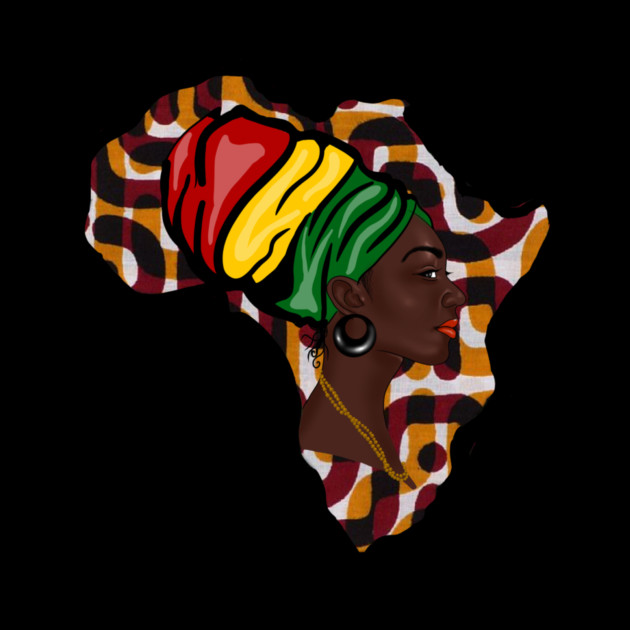 Africa Map, African Woman, Rasta Colors by logiamerch