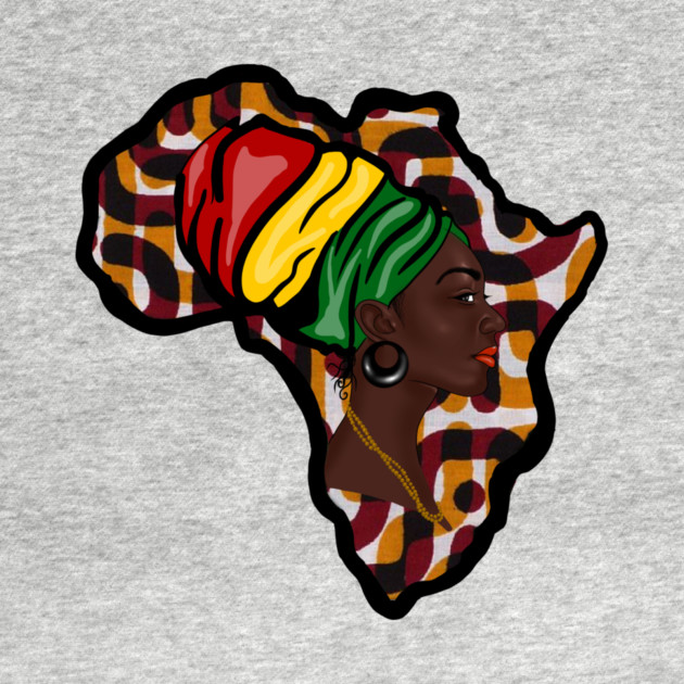 Africa Map, African Woman, Rasta Colors by logiamerch
