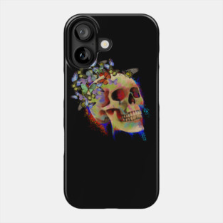 Colorful Skull with Butterflies Phone Case