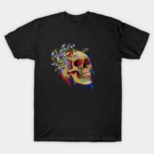 Colorful Skull with Butterflies T-Shirt