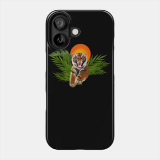 Tropical Tiger, Big Cat, Animal Sunset Phone Case