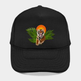 Tropical Tiger, Big Cat, Animal Sunset Hat