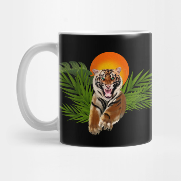 Tropical Tiger, Big Cat, Animal Sunset by logiamerch