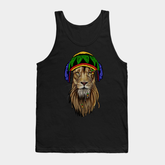 Rasta Lion, Reggae Music, Jamaican Tank Top by logiamerch