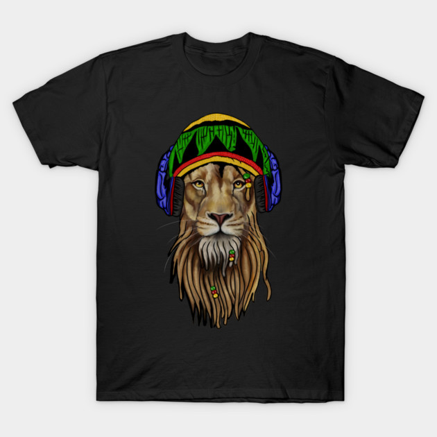 Rasta Lion, Reggae Music, Jamaican T-Shirt by logiamerch