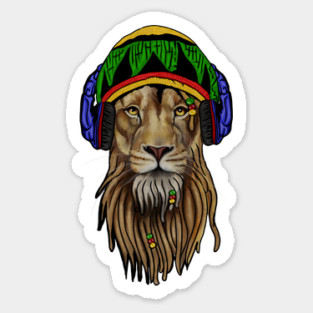 Rasta Lion, Reggae Music, Jamaican Sticker