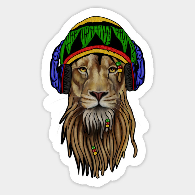 Rasta Lion, Reggae Music, Jamaican Sticker by logiamerch