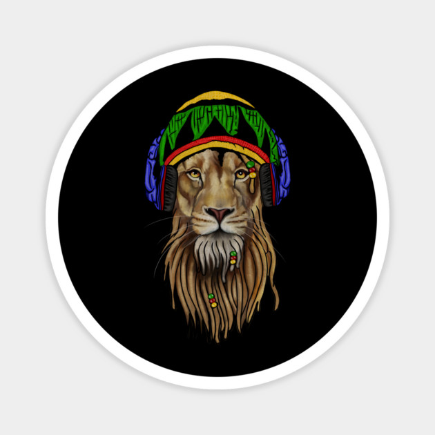 Rasta Lion, Reggae Music, Jamaican Magnet by logiamerch