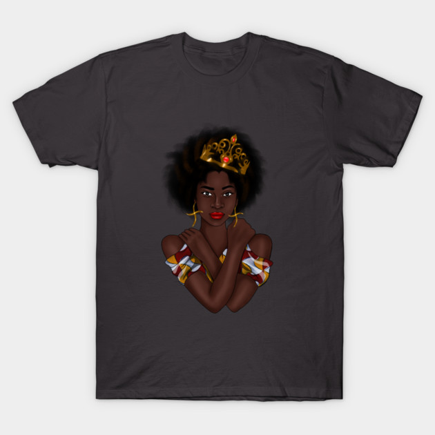 Afro Queen, Proud African Woman T-Shirt by logiamerch