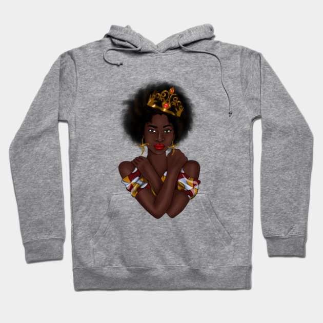 Afro Queen, Proud African Woman Hoodie by logiamerch