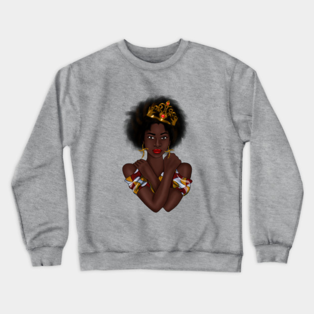 Afro Queen, Proud African Woman Crewneck Sweatshirt by logiamerch
