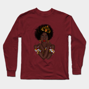 Afro Queen, Proud African Woman Long Sleeve T-Shirt