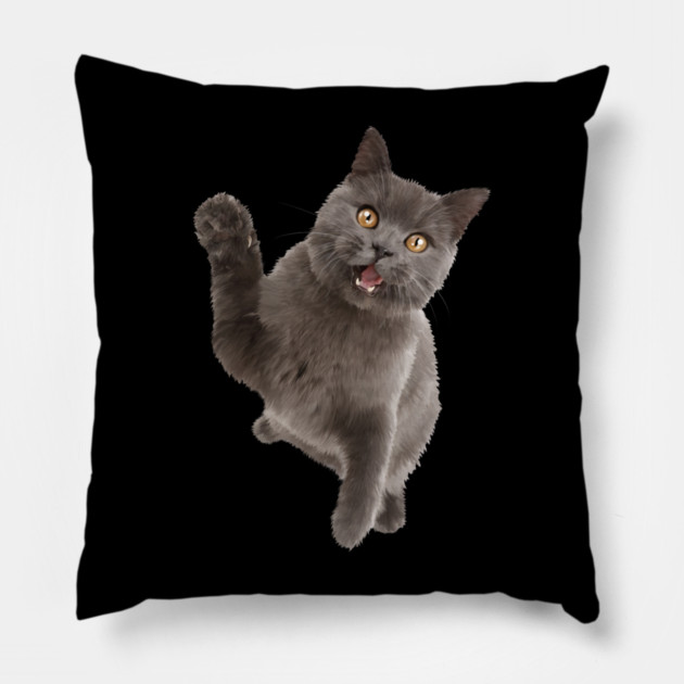 Cute Black Cat, Cat Lover Pillow by logiamerch
