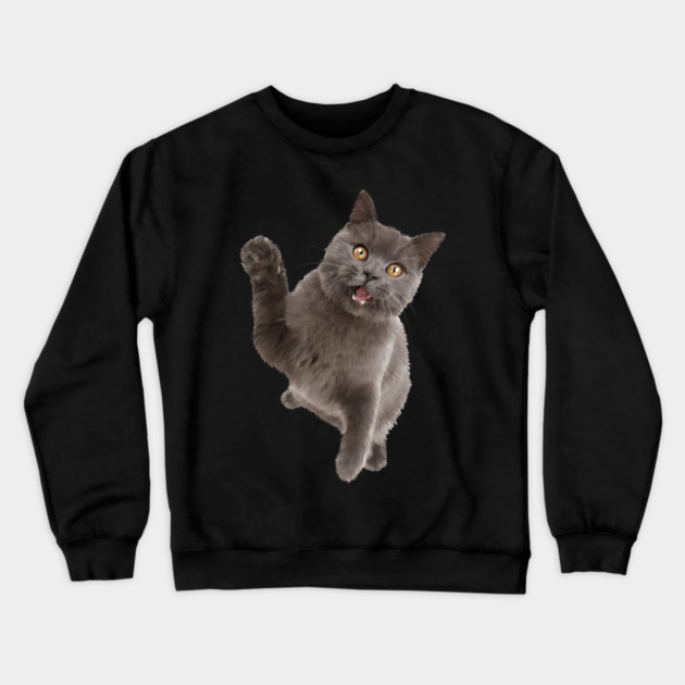 Cute Black Cat, Cat Lover Crewneck Sweatshirt by logiamerch
