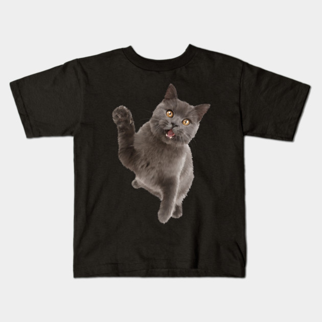 Cute Black Cat, Cat Lover Kids T-Shirt by logiamerch
