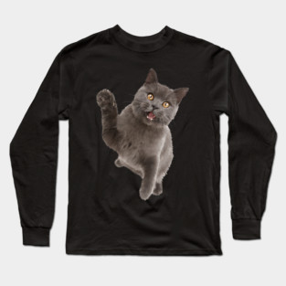 Cute Black Cat, Cat Lover Long Sleeve T-Shirt