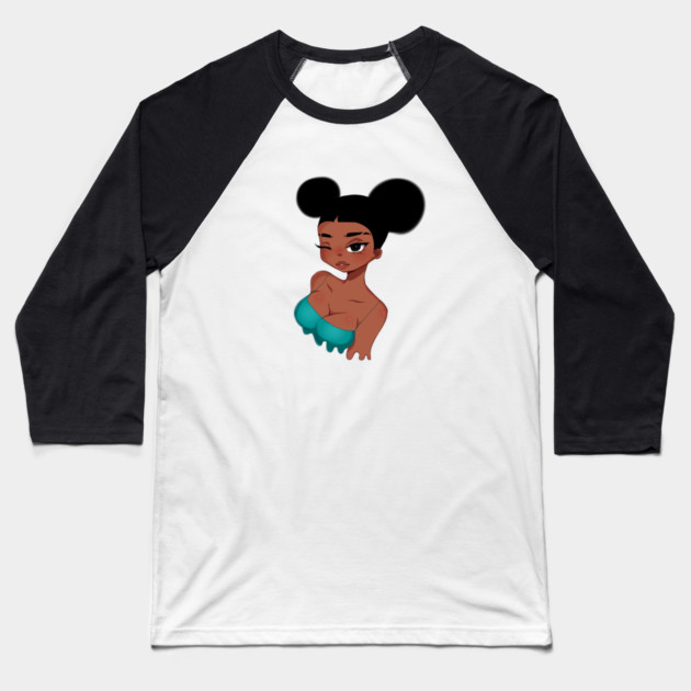 Afro Girl, Black Girl Magic, melanin Baseball T-Shirt by logiamerch
