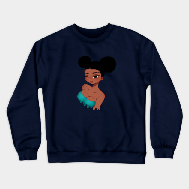 Afro Girl, Black Girl Magic, melanin Crewneck Sweatshirt by logiamerch