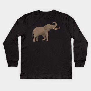 African Elephant, Safari Animal Kids Long Sleeve T-Shirt