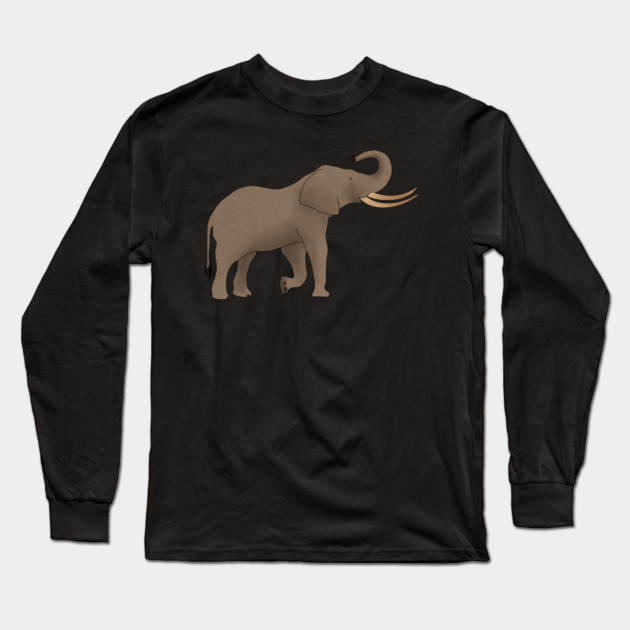 African Elephant, Safari Animal Long Sleeve T-Shirt by logiamerch