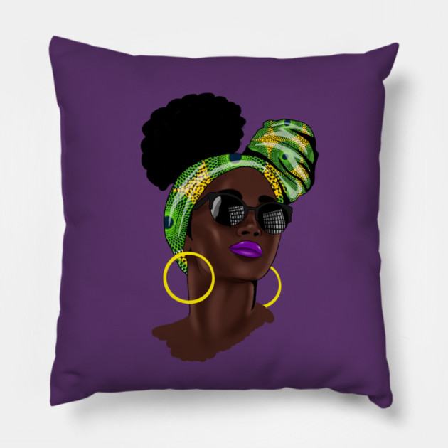 Afro African Woman Pillow by logiamerch