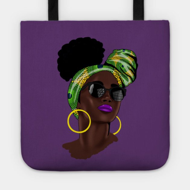 Afro African Woman Tote by logiamerch