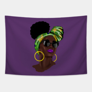 Afro African Woman Tapestry