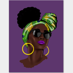 Afro African Woman Posters and Art