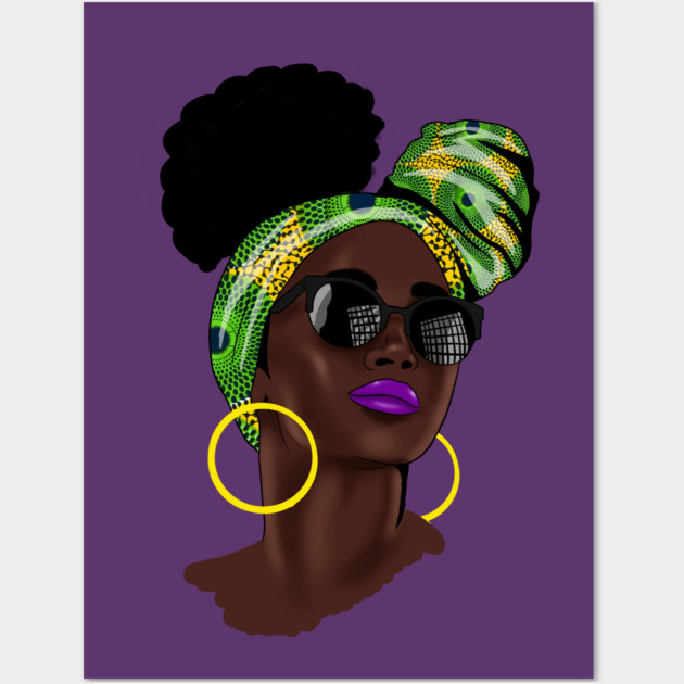 Afro African Woman Wall Art by logiamerch