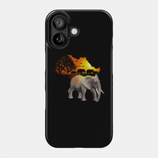Africa Map, African Elephant, Safari Phone Case