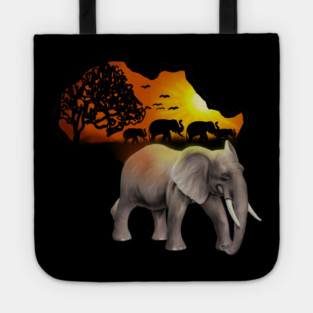 Africa Map, African Elephant, Safari Tote