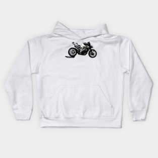 Super Duke Bike Black and White Color Kids Hoodie