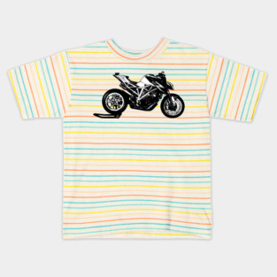 Super Duke Bike Black and White Color Kids T-Shirt
