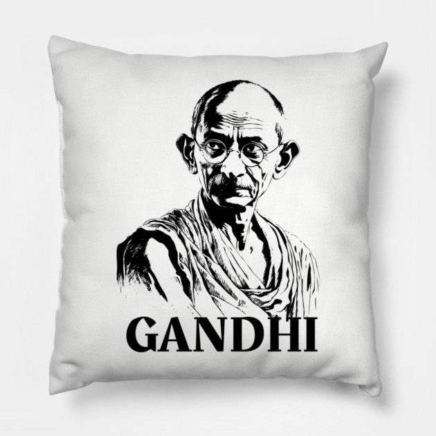 Mahatma Gandhi, Social Activist Pillow by UrbanLifeApparel
