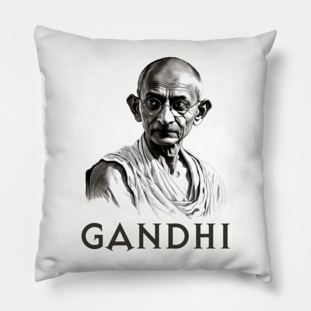 Mahatma Gandhi Pillow by UrbanLifeApparel