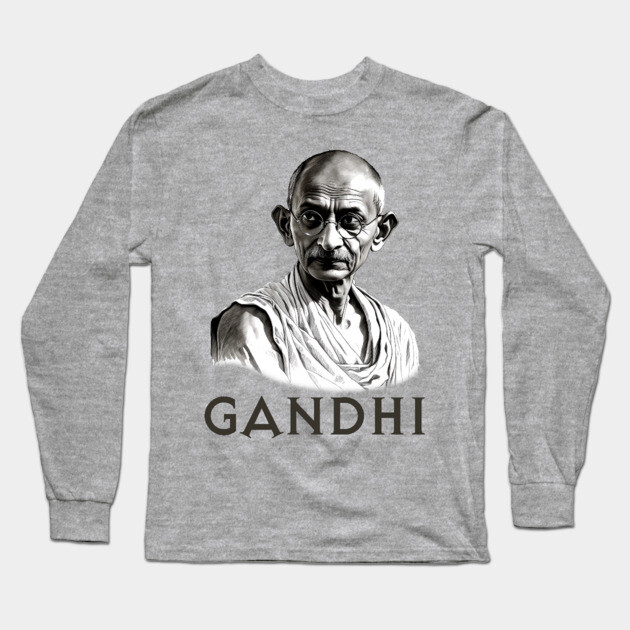 Mahatma Gandhi Long Sleeve T-Shirt by UrbanLifeApparel