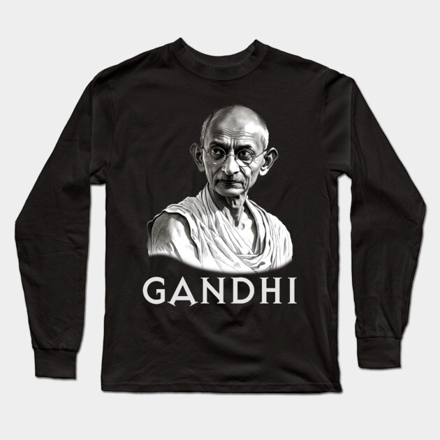 Mahatma Gandhi Long Sleeve T-Shirt by UrbanLifeApparel