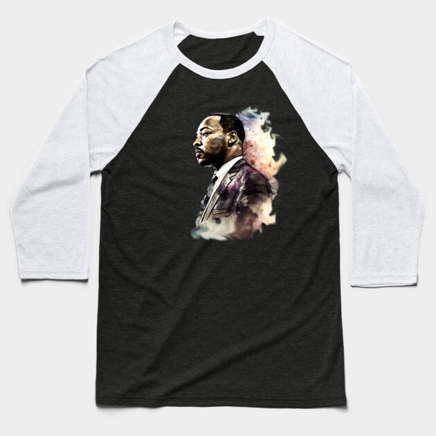 Martin Luther King abstract Baseball T-Shirt by UrbanLifeApparel
