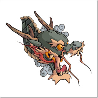 japanese dragon Posters and Art