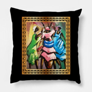 African Women, Afro African Artwork Pillow