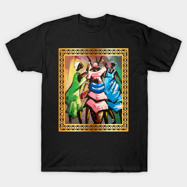 African Women, Afro African Artwork T-Shirt by logiamerch