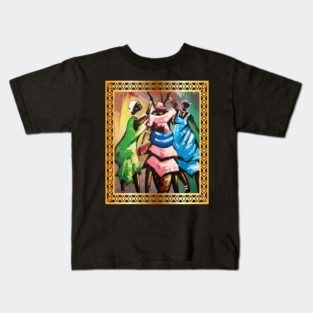 African Women, Afro African Artwork Kids T-Shirt