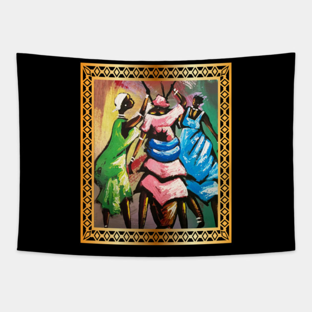 African Women, Afro African Artwork Tapestry by logiamerch